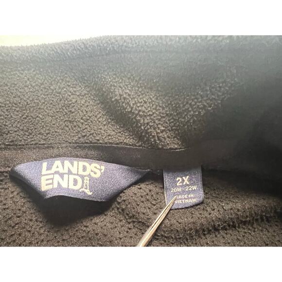 Lands End Half Zip Womens Fleece Jacket Size 2X Black - Picture 7 of 8
